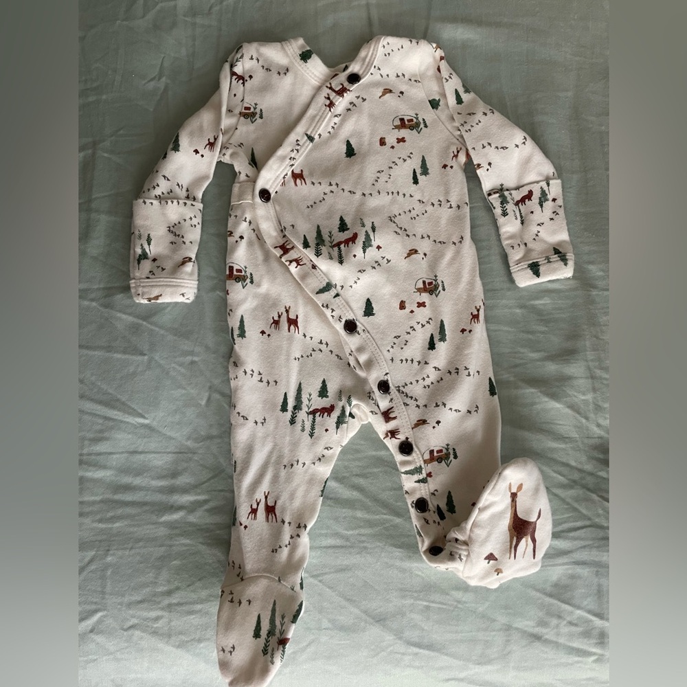 Finn+Emma Woodland Footie (0-3mo)